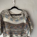 Rebecca Elliot Size S/M Rainbow Open Knit Fringe Festival‎ Sweater White Size M Photo 1