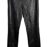 Dana Buchman  Genuine Leather Pants Black Side & Ankles Zipper 4 Straight Leg Photo 0