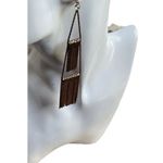 Vintage Copper Rose Gold Long Tassle Multi Start and Dangle Earrings White Stone Photo 0