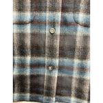 Pendleton Women's Plaid Cropped Shirt Jacket Large Grey Mix/Aqua Plaid Wool Photo 5