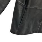Liz Claiborne Womens Soft Leather Button Blazer Jacket XL Black Classic Timeless Photo 3