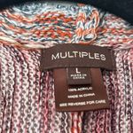 Multiples  Fall colors boho‎ open front knitted cardigan sweater large Photo 1