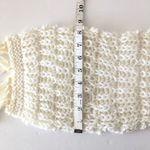 Handmade Cream White Crochet Knit Tassel Scarf Photo 3