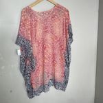 Tommy Bahama  Pink & Navy Ombre Sheer Floral Kaftan Top – Size XS Photo 2