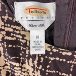 Talbots  Petites Pure Silk Plaid Sheath Dress Women 10 Brown Beige Sleeveless Photo 6