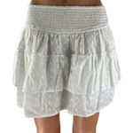 Hollister NEW  White Floral Eyelet Embroidered Tiered Mini Flare A-Line Skirt L Photo 0