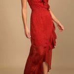 Lush Clothing Lush orange Red High-Low Wrap Gown for Weddings Photo 0