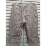 Liz Claiborne First Issue  Striped Cotton Crop Pants‎ Capri Size 12 Zip Pockets Photo 4