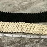 2 Stretchy Crochet Woven Headbands Olive Green Cream Ivory Photo 4