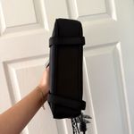 Black Nylon Silver Chain Shoulder Bag with Bow Charms Photo 5