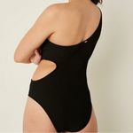 PINK - Victoria's Secret Victoria’s Secret Black Crinkle Cutout One Piece Cheeky Swimsuit Size Medium Photo 1