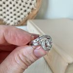 Intertwined Bypass Swirl Silver Round Ring “Aramis” Classic Elegant Glam Sparkly Jewelry Photo 8