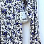 Free People  Cutout Floral Caya Print Bodysuit Purple Lavender White NEW Size S Photo 5