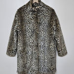 ZARA  Womens Animal Print Faux Fur Mock Neck Coat Sz XS Mobwife‎ Cozy Photo 0