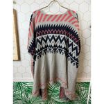 Marine layer  Red Aztec Southwestern Open Front Cardigan Sweater - Size - O/S Photo 1