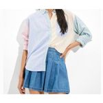 Brand New American Eagle Women's Size 6 Blue Highest Rise Accordion Skirt Mini Photo 1