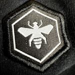 Bee Inspired Colorblock Tee T Shirt Crew Neck Embroidered Logo Red Black Small Photo 3