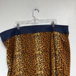 Erika Brooke Tan Leopard Sequins Denim Vintage Midi Skirt Sz 24 Photo 4