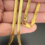 Unsigned Yellow Goldplated Flat Snake Chain 24” Necklace 11g. Gold Photo 5
