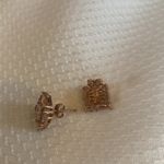 PAJ Rose Gold Over 925 Silver CZ Dressy Formal Square Stud Earrings Photo 2