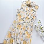Rachel Parcell NEW  Sleeveless Floral Midi Shirt Dress Ivory Yellow Photo 10