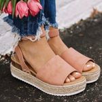 Rose Gold Espadrille Platforms Size 7.5 Photo 0