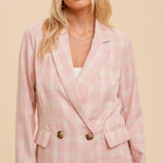 Hem & Thread NWT  Pink Checked Lightweight Blazer sz M Photo 0