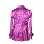 BCX  Double Breasted Belted Trench Coat Jacket Women's Size M Purple Satin Look Photo 1