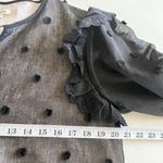 Manoush Black Tulle Polka Dot Long Sleeve Split Tie Neck Shift Maxi Dress sz 38 Photo 7