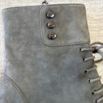 Botkier  Lace Up Ankle‎ Boots Women Olive Green Suede Buttons Heeled Booties 6.5 Photo 5