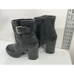 a.n.a Womans  Ronnie Ankle Boots 9 M Black Full Zip Block Heel Buckle Accent Photo 3