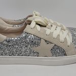 Nature Breeze  Dale Silver Glitter Star Fashion Lace Up Sneakers Size 10 Photo 0