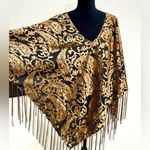 Maggie Barnes Vintage  Vintage 1990s Flocked Velvet Fringed Poncho Top Photo 3