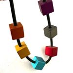 Colorful cubed necklace on cord Photo 10