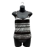 Jones New York  Y2K Striped V-Neck Ring Strap Tank Top Photo 1