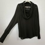 Joie  Linen Silk Blend Olive Green Cowl Neck Sweater Photo 1