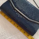 Metallic purse/clutch bag shoulder strap can be hidden magnetic closure Blue Photo 5