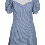 Charlotte Russe  Striped Blue Puff Sleeve Mini Dress NWT Size Small Photo 0