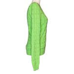 Ralph Lauren Polo  S 100% Cotton Cable Knit V-Neck Sweater Kelly Green Pony Logo Photo 2