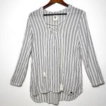 Billabong Women Same Story hooded Cover-Up striped black white size small Photo 1