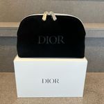 Christian Dior 2024 Black Velvety ‘DIOR’ Monogram Pouch Clutch Bag, NIB Photo 2