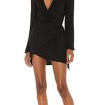 Lovers + Friends  Emmy Dress Black Long Sleeve Tie Front Size XS. NEW Photo 1