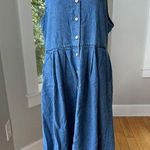 Vintage Susquehanna Trail Outfitters Blue Denim Button Down Jumper Dress Sz 12 Photo 0