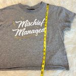 Harry Potter  Mischief Managed Cropped T Shirt Juniors XL Gray Raw Hem Photo 6