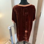 Pete & Greta Johnny Was Keisha Velvet Silk Blend Rust Red Orange Crewneck Top XS Photo 2