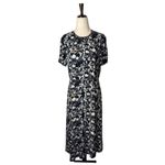Pendleton Dress Women 6 Black Ivory Floral Print Fit And Flare Midi Preppy Boho Photo 1