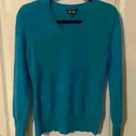 Apt. 9  Woman’s Blue 100% cashmere v-neck‎ pullover sweater size L Photo 0