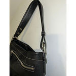 Coach Black Pebbled Leather Hobo Blue Lining F15064 Photo 9