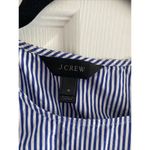 J.Crew  Womens 4 Navy Striped‎ Sleeveless Top Bow Shoulder Photo 1