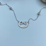 Sterling Silver Love Knot Minimalist Choker Necklace Silver Photo 1